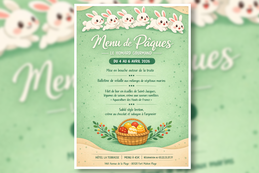 Menu de Paques hotel la terrasse